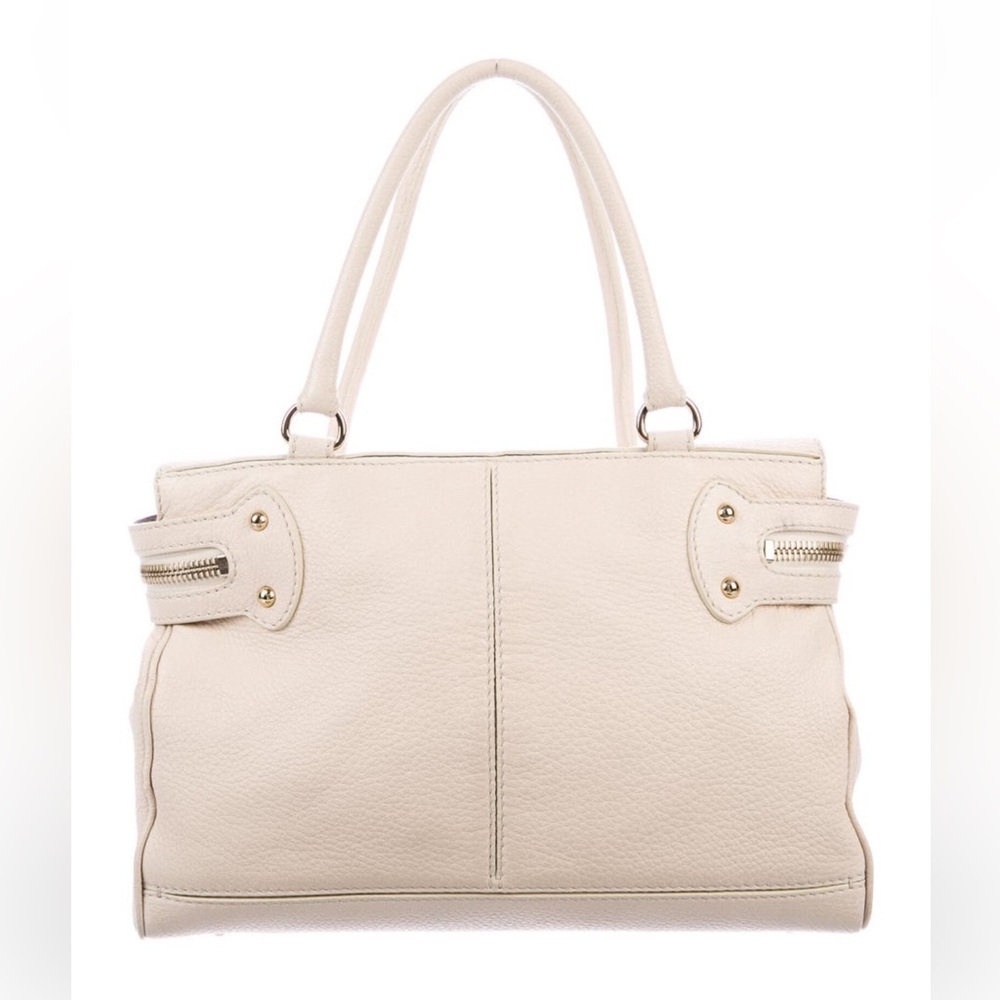 Max Mara Neutral Leather Top Handle Bag | Gold Hardware | Made in Italy - Picture 7 of 16